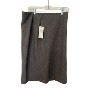 Dalia collection grey houndstooth skirt NWT